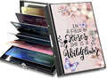 BWEGRHE Slim Credit Card Holder, Sakura Butterfly RFID Blocking Metal Wallet for Men & Women, Aluminum Minimalist Hard Case Pocket-Sized Business Cards Organizer (Fits Up to 10 Cards)