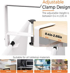Under Desk Cable Management Tray - 28" Cord Organizer for Desk No Drill, Fabric Under Table Wire Organizer with 16X Cable Ties Hide for Office/Home, Cord Hider Fits Adapters & Sockets, White