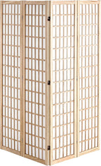 VEVOR Room Divider, 4 Panel Japanese Room Divider, Folding Privacy Screen Indoor, Portable Partition Dividers and Decoration Screens, for Room Separation, Home, Office, Restaurant & Bedroom (Natural)
