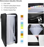 ENGPOW Fireproof File Folder Fireproof Fire and Water Resistant Money Document Bag with A4 Size 13 Pockets Zipper Closure Non-Itchy Silicone Coated Portable Filing Organizer Pouch(14.3" x 9.8")
