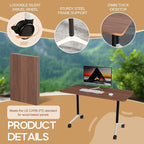 Folding Conference Table 4ft 5ft, Foldable Office Meeting Desk for 6 People, Multiple Sizes Colors Mobile Conference Room Table for Training Room School Business Furniture (4, Walnut, 71in)