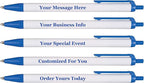 RevMark Personalized Ballpoint Pen, Custom Printed Name, Business or Event Information, Timeless Advertising, USA Made Pens, Promotional Marketing, Smooth Black Ink, Bulk Pack (Blue,50 Ct.)