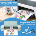40 Sheets Glossy Sticker Paper, 8.5in x 11in Sticker Paper for Inkjet Printer, Self-adhesive Printable Sticker Papers, Vibrant Colors, Dries Quickly, US Letter Size