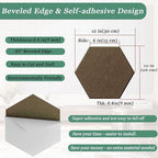 Hexagonal Acoustic Panels-12 Pack High-Density Sound Absorbing Panels 12"X10"X0.4" for Enhanced Noise Reduction, DIY Design, Idea for Studios, Offices, and Home Theaters(Coffee Brown)