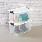 Sterilite 16-Pack Ultra Latching Box, Storage Bins with Lids, Clear Plastic, 70 Quart - Heavy-Duty Organizing Containers for Closet, Bathroom, and Office