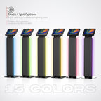 Kiosk Floor Stand with Led Lights - CTA Locking Kiosk Stand W/Led Lights Add On - for iPad 11 (A16) - Pro 11-inch M4 - Air 11-inch M3- iPad 10th Gen - Galaxy Tab & More Tablet - Black (PAD-LEDPARAF)