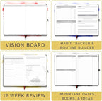 The Phoenix Planner - Best Daily Calendar and Agenda for Goal Setting, Boost Happiness and Productivity - Gratitude Journal, Habit Tracker, Quarterly Business Planner - 6 Months, Undated (Sapphire)