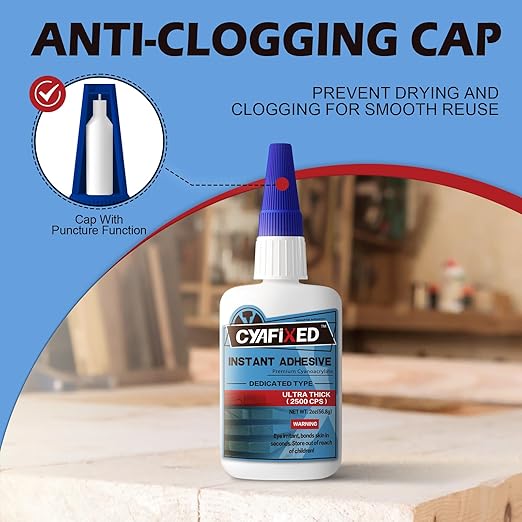 CYAFIXED Professional Grade Cyanoacrylate Super Glue, Ultra Thick Viscosity CA Glue for Woodworking, 4 oz. Value Pack - Instant Adhesive for Woodworking, Gap Filling, Heavy Duty Wood Bonding