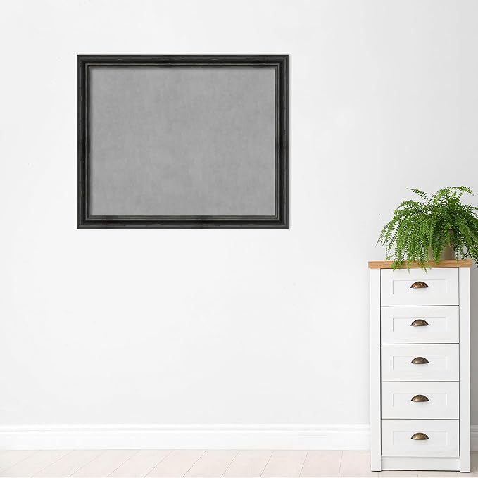 Amanti Art Black Framed Magnetic Board 37x45 X-Large Vision Board for use with Magnets, 100% Metal Sheet to Display Items as Office Decor or for Home Organization in mudroom, Kitchen or Kids Room