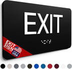 ADA Compliant Sign with Braille (6" x 3" Exit, White)