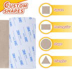 Felt Furniture Pads, Non Slip Self Adhesive Cuttable Felt Tape Beige Heavy Duty Felts Strip Roll for Protecting Hardwood Floors Chair Wall Protector (40 x 5 x 0.12 Inch, 2 Pack)