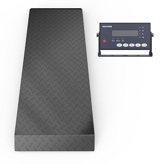 56.3"x20" Vet Animal Scale Floor Scales, Large Livestock Animal Scales with a Ramp and Digital Indicator, Heavy-Duty Farm Animal Scale for Sheep, Goat, Pigs, and Dogs, 5000 lb x 1 lb, Black