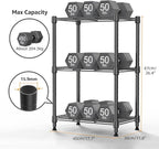 M MZG 450 lbs Steel Storage Shelving 3-Tier Utility Shelving Unit Steel Organizer Wire Rack for Home,Kitchen,Office (11.8" D x 17.7" W x 26.3" H) | 450 lbs, for Home, Kitchen, Office