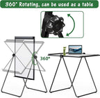 Stand White Board Magnetic 40 x 28 inches Dry Erase Board Double Sided Height Adjustable Flip Chart Easel with Flipchart Hooks for Teaching Presentation Meeting, Black