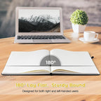 College Ruled Notebook, A4 Hardcover Leather Notebook for Work, Lined Notebook Journal for Women, Men, 192 Thick Paper, 8.5" x 11", Large Notebook with Pockets, Professional Business Notebook, Yellow