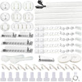 DRIVUU White Cable Management Organizer Kit 4 Cable Sleeve Split,47Cable Clips 12Cord Clips Holder,22 Cable Ties, 20 Adhesive Wall Cable Tie, 200Fasten Cable Ties for TV Electronics