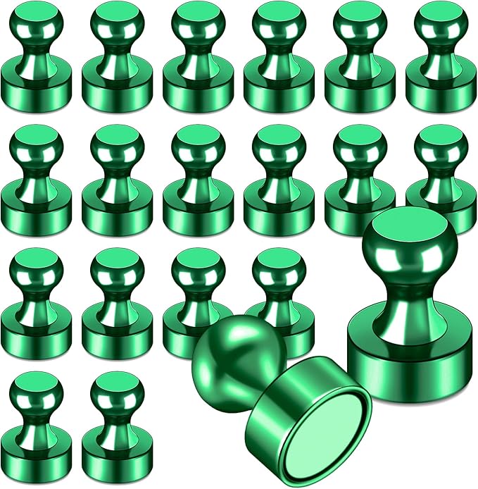 LOVIMAG Fridge Magnets 20Pcs Refrigerator Whiteboard Small Strong Magnet Classroom Kitchen Accessories Decorative Locker Set Decor Must Haves Office Calendar Refrigerador Magnetic Cute Crafts Green
