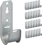 ICC 1-5/16"-Inch Wall Mount J-Hook – 25-Pack, Cable Support Hooks Without Retainer Clips, Galvanized Steel with Zinc Finish – for Structured Cabling and Cable Management