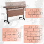 JEHUJD Conference Table,55.1''Folding Conference Room Table for 4-12 People,Mobile Flip Top MeetingTraining Table with Different Coulor and Styles for Offices, Classrooms,Meeting Room (4, D)