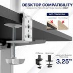 VIVO Dual Monitor Desk Mount, Heavy Duty Fully Adjustable Steel Stand, Holds 2 Computer Screens up to 30 inches and Max 22lbs Each, White, STAND-V002W