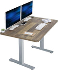VIVO Electric 48 x 30 in Standing Desk, Memory Height Adjustment, 1B Series, Holds 220 lbs, One-Piece Reclaimed Wood Top, Gray Frame, DESK-KIT-1G5P