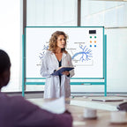 TSJ OFFICE Large Rolling Whiteboard - Dry Erase Magnetic 48 x 32 Inches White Board Height Adjust Double Sides Mobile Portable Easel on Wheels, Dry Erase Board with Stand for Office, Home & Classroom