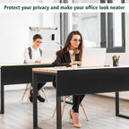EcoBrisa 60" Under Desk Privacy Panel with Cable Management Organizer Sleeve Self-Adhesive Modesty Panel for Cord Organizer Pockets and Desk Skirt for Home Office or Standing Workstation