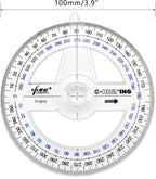 360° Protractor Pack of 30 Protactors Plastic Protractor Math Protractors Clear Protractor Ruler Drafting Tools Circle Protractor for Geometry