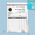 Custom Invoice Book in 3-Part /2-Part Receipt Book with Carbon Copies Personalized Carbonless Service Invoice Form Books Sales Order Book with Company Name Logo Address,F-Invoice Book