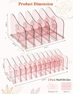 COWVTUJ Adjustable Rose File Organizer for Desk, Vertical File Folder Holders for Magazines, Upright Desktop Binder Organizer, Clear Paper Bookshelf Divider File Sorter for School Office Supplies