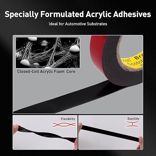 Automotive Acrylic Plus Attachment Tape 0.79" x 18Ft Made of 3M Double Sided Tape PT1100 Heavy Duty for Moldings Claddings Panels Pads and Other Car Automotive Applications