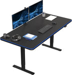 VIVO Electric 71 x 36 in Standing Desk with Full-Size RGB Mouse Pad, Memory Height Adjustment, 1B Series, Holds 220 lbs, Black Top Black Frame, DESK-KIT-1B7BP-36