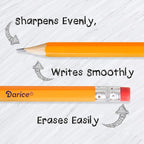 Darice Wood-Cased Pencils, 288pc Bulk Pre-sharpened #2 HB Pencils with Eraser for Classroom Back to School Supplies, 12 x 24 Pack