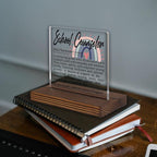 School Counselor Gifts, Thank You Desk Sign for Guidance Counselors, Inspirational Appreciation Plaque for Office Decor, Student Support Graduation Gift PA028