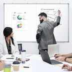 DOLLAR BOSS Large White Board 60 x 36 Inch Foldable Magnetic Whiteboard for Wall, Portable Double Sided Dry Erase Board, Aluminum Frame Message Board for School, Office, Classroom with Eraser, Markers