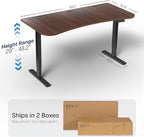 VIVO Electric 63 x 32 in Standing Desk, Memory Height Adjustment, 1B Series, Holds 220 lbs, Dark Walnut Top Black Frame, DESK-KIT-1B1D