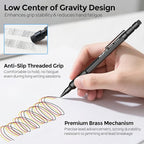 Nicpro 3 PCS 1.3 mm Blacke Mechanical Pencils Set with 48 Lead Refill, 3 Eraser - Weatherproof Metal Barrel, Heavy Duty Carpenter Pencil MP2000 for Outdoor Marking Drafting Drawing Woodworking