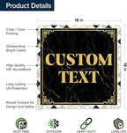Custom Sign, Custom Street Sign, 11 Font Colors, 13 Font Styles, 4 Hole Options, 22 Sizes, 18x18 Inches, Rust Free DiBound, Fade Resistant, Made in USA by My Sign Center (Marble Tile)