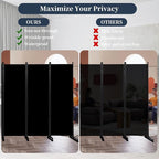 Room Divider Folding Privacy Screens with Lockable Wheels, 176'' Fabric Partition Room Dividers Freestanding Room Divider Panel for Room Separation, Wall Divider for Home Office Bedroom Studio Decor