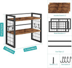 ELITEROO Desktop Shelf Organizer, 2 Tier Wood Desk Bookshelf, Desk Top Storage Rack for Office, Dorm, or Bedroom Decor, Small Tabletop Shelf for Books, Plants & Accessories, Rustic Brown