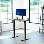 VIVO Electric 43 x 24 in Standing Desk, Memory Height Adjustment, 1B Series, Holds 220 lbs, One-Piece Reclaimed Wood Top, Black Frame, DESK-KIT-1B4P