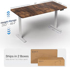 VIVO Electric 60 x 30 in Rustic Standing Desk, Memory Height Adjustment, 1B Series, Holds 220 lbs, Vintage Brown Top Gray Frame, DESK-KIT-1G6N-30