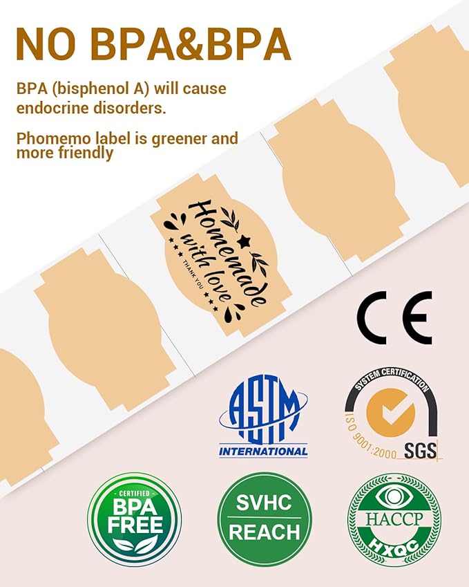 Phomemo Brown Creativity Thermal Labels for Shipping Label Printer for Small Business Supplies - 3" x 2" / 500 Labels/Roll, Commercial Grade Stickers Roll for Custom Stickers Personalized & Business