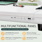 Furmax Adjustable Height Electric Standing Desk with Drawers, 48 Inch Sit Stand Desk with One-Piece Thickened Desktop & USB Charging Port for Home Office Computer Desks (White Desktop, 48 Inch)