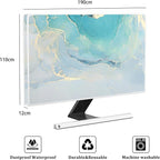 Baocicco Blue Green Marble TV Display Screen Cover 80 Inch Creative Anti-Static Dustproof Monitor Accessories Laptop LCD Cover Modern Screen Television Decoration for LED LCD OLED TVs