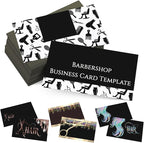 Custom Business Cards Personalized Business Cards for Small Business 300gsm Matte Paper Front & Back Sides Printed 3.5" x 2" - Barbershop Template