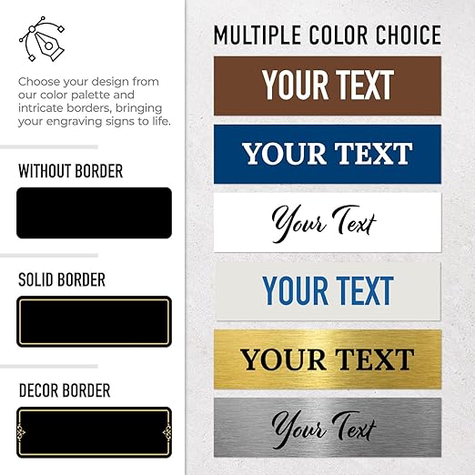 Custom Wall or Door Sign, Personalized Square Plaque Engraved Message for Bussiness, Property and Home Indoor/Outdoor, 2x6 Inches, Made in USA by Sigo Signs