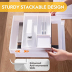 Eufrozy 3 Tier Stackable Letter Tray Paper Organizer, White Desk Paper Tray for Office Desktop Organizing, Cardboard Inbox, File Sorter, A4 Paper Turn in Tray, Document Storage, Mail Holder