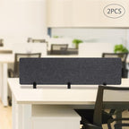 2pcs Privacy Panel, Standing Desk Divider 60"x16" Desktop Office Furniture Partitions, Clamp-On Acoustic Desk Divider Mounted Privacy Panel to Reduce Noise and Visual Distractions (Dark Grey)