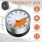 6 Pcs 60 Minute Visual Kitchen Timer Small Classroom Timers with Loud Alarm Stainless Steel Mechanical Timers for Classroom Desk Teaching Chef Countdown Egg Baking Office Cooking(White)